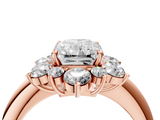 Rose gold Radiant Diamond Cluster Halo Ring with Solitaire Band and Four-Prong Setting_24