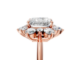 Rose gold Radiant Diamond Cluster Halo Ring with Solitaire Band and Four-Prong Setting_25