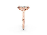Rose gold Radiant Diamond Cluster Halo Solitaire with Four-Prong Setting_77