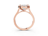 Rose gold Radiant Diamond Cluster Halo Solitaire with Four-Prong Setting_78