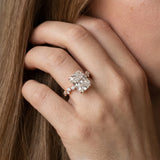 Rose gold Radiant Diamond Cluster Prong-Set Solitaire Ring_14