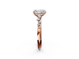 Rose gold Radiant Diamond Cluster Prong-Set Solitaire Ring_55