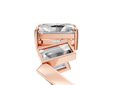 Rose gold Radiant Diamond Geometric Side Stone Engagement Ring_5