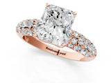 Rose gold Radiant Diamond Pavé Band Solitaire Ring with Four-Prong Setting_84