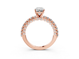 Rose gold Radiant Diamond Pavé Band Solitaire Ring with Four-Prong Setting_87