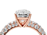 Rose gold Radiant Diamond Pavé Band Solitaire Ring with Four-Prong Setting_87
