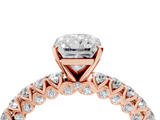 Rose gold Radiant Diamond Pavé Band Solitaire Ring with Four-Prong Setting_88
