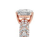Rose gold Radiant Diamond Pavé Band Solitaire Ring with Four-Prong Setting_88