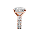 Rose gold Radiant Diamond Pavé Band Solitaire Ring with Four-Prong Setting_89