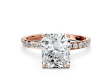 Rose gold Radiant Diamond Pavé Band with Six-Prong Setting_46
