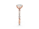 Rose gold Radiant Diamond Pavé Band with Six-Prong Setting_48