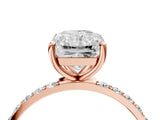 Rose gold Radiant Diamond Pavé Band with Six-Prong Setting_50