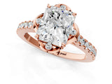 Rose gold Radiant Diamond Pave Band with Floral Prong Setting_28