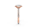 Rose gold Radiant Diamond Pave Band with Floral Prong Setting_29