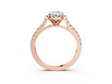 Rose gold Radiant Diamond Pave Band with Floral Prong Setting_30