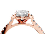 Rose gold Radiant Diamond Pave Band with Floral Prong Setting_31