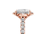 Rose gold Radiant Diamond Pave Band with Floral Prong Setting_32