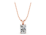 Rose gold Radiant Diamond Solitaire Pendant with Four Prong Setting_10