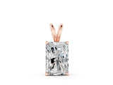 Rose gold Radiant Diamond Solitaire Pendant with Four Prong Setting_9