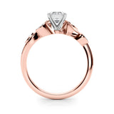 Rose gold Radiant Diamond Swirl Band with Prong Setting 2