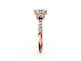 Rose gold Radiant Diamond Three-Stone Pave Band with Four-Prong Setting_34