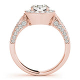 Rose gold Radiant Halo Diamond Engagement Ring with Split Shank Band and Four-Prong Setting 2