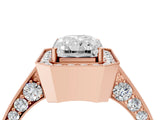 Rose gold Radiant Halo Diamond Engagement Ring with Split Shank Band and Four-Prong Setting_10