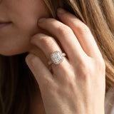 Rose gold Radiant Halo Diamond Engagement Ring with Split Shank Band and Four-Prong Setting_20