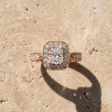 Rose gold Radiant Halo Diamond Engagement Ring with Split Shank Band and Four-Prong Setting_21