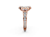 Rose gold Radiant Halo Diamond Engagement Ring with Split Shank and Four-Prong Setting 2