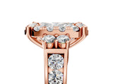 Rose gold Radiant Halo Diamond Engagement Ring with Split Shank and Four-Prong Setting 5
