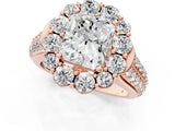 Rose gold Radiant Halo Diamond Engagement Ring with Split Shank and Prong Setting_67