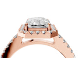Rose gold Radiant Halo Diamond Pavé Solitaire Ring_43