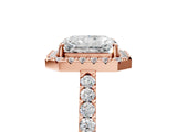Rose gold Radiant Halo Diamond Pavé Solitaire Ring_44