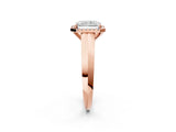 Rose gold Radiant Halo Diamond Ring with Cathedral Band and Four-Prong Setting_63