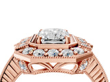 Rose gold Radiant Halo Diamond Ring with Milgrain Bezel and Prong Setting_10