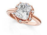 Rose gold Radiant Halo Diamond Ring with Round Cluster Setting, Solitaire Band, and Four-Prong Setting_50
