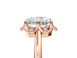 Rose gold Radiant Halo Diamond Ring with Round Cluster Setting, Solitaire Band, and Four-Prong Setting_54