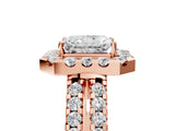 Rose gold Radiant Halo Diamond Split Shank Engagement Ring with Prong Setting_103