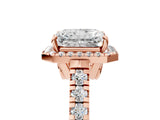 Rose gold Radiant Halo Pavé Diamond Engagement Ring with Four-Prong Setting_31