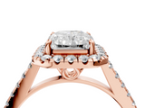 Rose gold Radiant Halo Pavé Diamond Engagement Ring with Four-Prong Setting_7