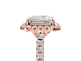 Rose gold Radiant Halo Pavé Diamond Engagement Ring with Four-Prong Setting_8