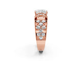 Rose gold Radiant Halo Pave Diamond Engagement Ring with Milgrain Detailing_51