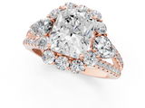 Rose gold Radiant Halo Split Shank Diamond Engagement Ring with Prong Setting_21