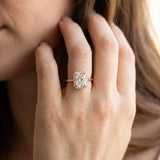 Rose gold Radiant Halo Twist Band with Four-Prong Setting_5