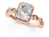 Rose gold Radiant Milgrain Marquise Diamond Twist Band Ring_39