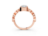 Rose gold Radiant Milgrain Marquise Diamond Twist Band Ring_41