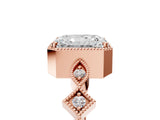 Rose gold Radiant Milgrain Marquise Diamond Twist Band Ring_43