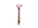 Rose gold Radiant Milgrain Pave Diamond Engagement Ring with Four-Prong Setting_146