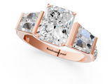 Rose gold Radiant Solitaire Baguette Side Stone Channel Set Engagement Ring_18